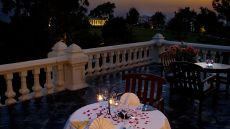 Private outdoor dining sunset