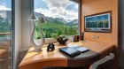 room desk alpine mountain view
