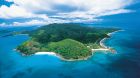 Island aerial view beach