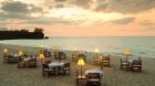 beach dining at dusk