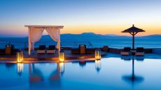 poolside cabana sunset cliff view