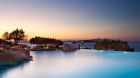 Infinity pool at sunset.
