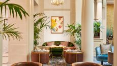 Officine Du Louvre Sitting Space at Hotel du Louvre in the Unbound Collection by Hyatt