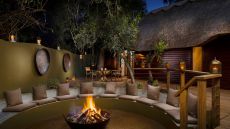 lodge safari suite boma fire pit at night
