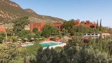 Hotel exterior sunset