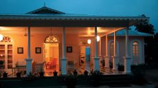 The Water Lily Bungalow at dusk