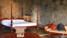 bedroom stone walls