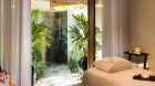 Spa treatment room with outdoor shower