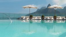 Outdoor pool mountain view