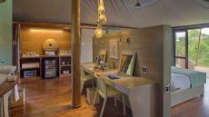 Double vanity and bedroom