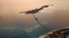 Aerial Sunset Conrad Maldives Rangali.