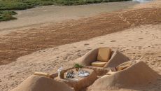 sandbank dinner setup