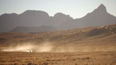 Sitting room with desert view sunset fireplace