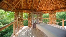 Outdoor dining firepit night