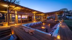 Bedroom deck at sunset