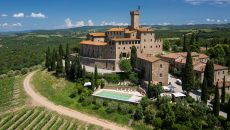 Aerial of Castello Banfi Il Borgo