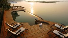 lodge exterior from river