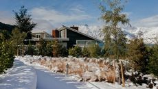 Lodge exterior Winter snow