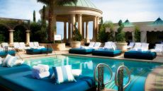 Pool lounger beach view 