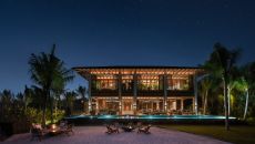 TFV beachfront ext nighttime 1 at Rosewood Mayakoba