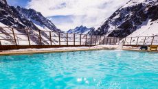 Pool. swimmer. Liam Doran at Hotel Ski Portillo