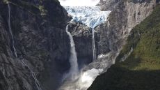 Outdoor pool at night palm tree silhouttes