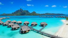 Resort aerial view Four Seasons Bora Bora