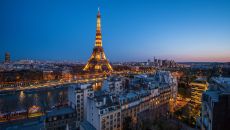View of Eiffel Tower from hotel Shangri La Hotel Paris