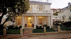 hotel exterior front dusk