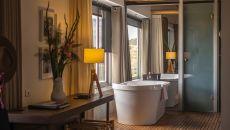 guestroom bathroom at Titilaka