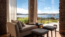 sitting area lake view at Titilaka