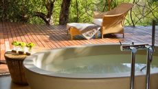 bathroom with deck view