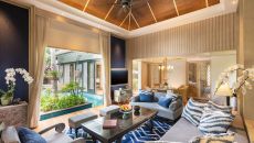 Guest Room Two Bedroom Royal Villa by Jim Thompson Living Room Overview at Anantara Mai Khao Phuket Villas