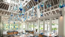 Restaurant Sea Fire Salt Indoor Table Setup at Anantara Mai Khao Phuket Villas