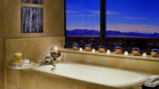 bathroom bath sunset mountain city view