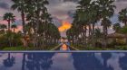 infinity pool at sunset