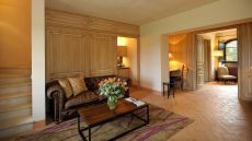 comfy couch and flowers at Castel Monastero