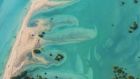 Aerial View Sand Bank Lagoon Mangroves