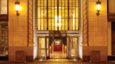 exterior entrance at night