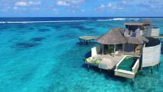 Laamu Water Villa with Pool Aerial view 6656 Six Senses Laamu