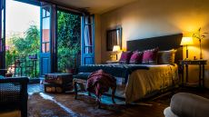 bedroom with garden views