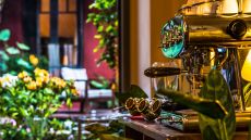 coffee machine at Jardin Escondido