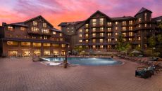 Exterior pool in the summer