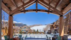 Winter view with ice rink