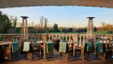 Drawing Room terraceevening overlooking fields