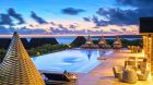 outdoor pool at dusk