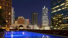 outdoor pool at night