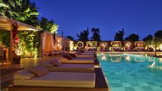 loungers by the pool