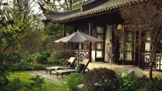 loungers in the garden