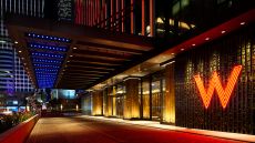 exterior entrance at night